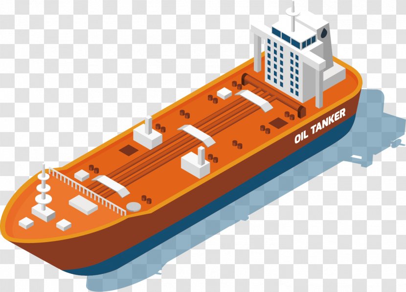 Oil Tanker Cargo Ship - Naval Architecture - Orange Steamer Transparent PNG