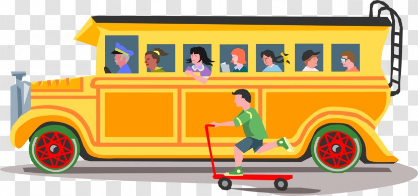 School Bus Car Motor Vehicle - Transport - Waiting Transparent PNG