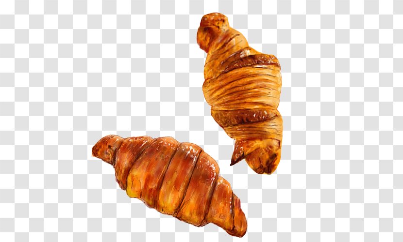 Croissant Breakfast Danish Pastry Pain Au Chocolat Toast - Roasting - Croissants Hand Painting Material Picture Transparent PNG