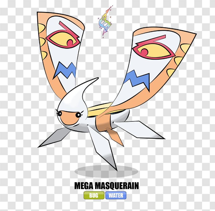 Masquerain Pokémon X And Y Surskit Evolution - Watercolor - Pokemon Transparent PNG