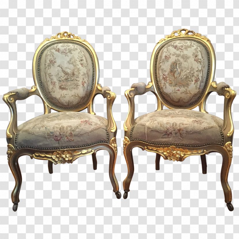 Chair Fauteuil Louis Quinze Upholstery Seat - Walnut Transparent PNG