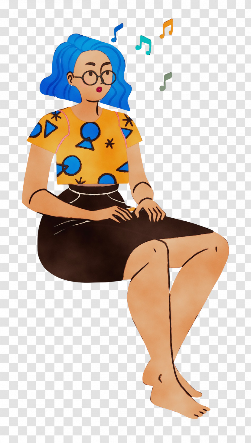 Cartoon Character Pin-up Girl Sitting Transparent PNG