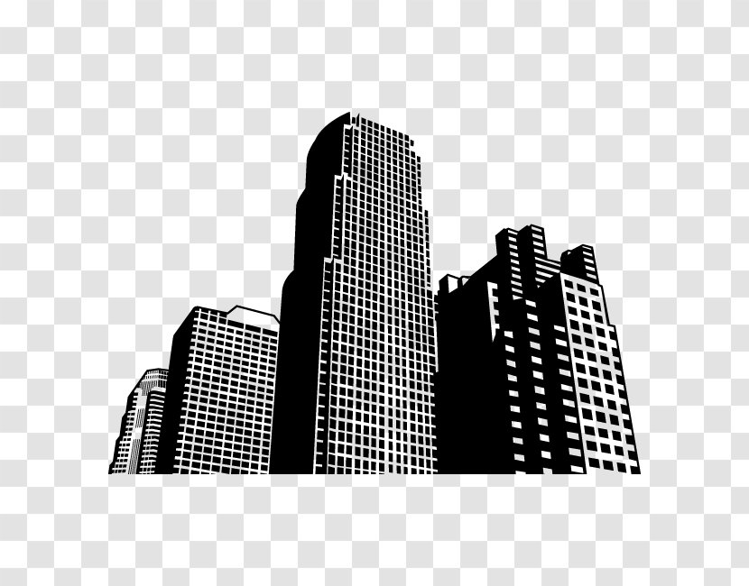 High-rise Building Materials Clip Art - Monochrome Photography - Skyscraper Transparent PNG