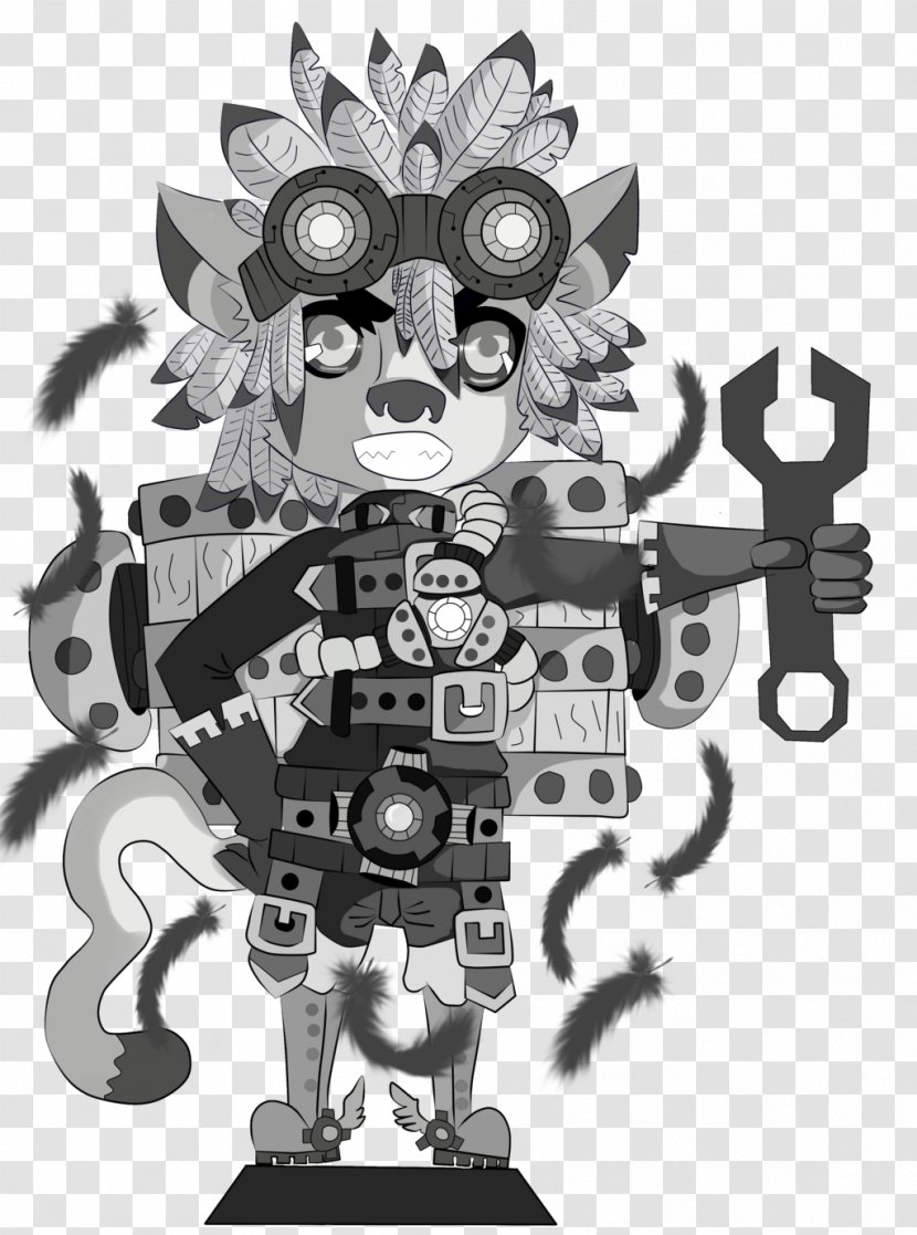 Robot Cartoon Visual Arts Mecha - Monochrome Transparent PNG