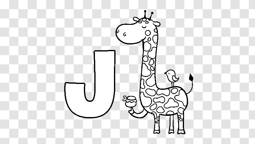 Coloring Book J Drawing Letter Alphabet - Neck - Giraffe Transparent PNG