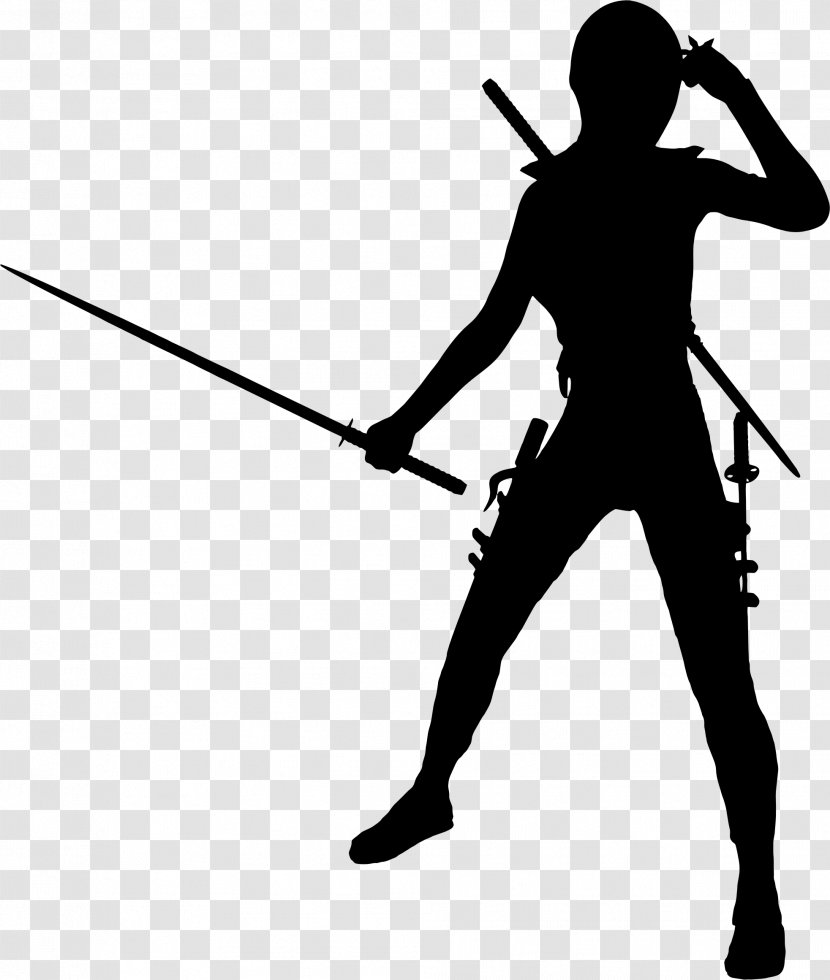 Ninja Silhouette Female Clip Art - Cartoon Transparent PNG