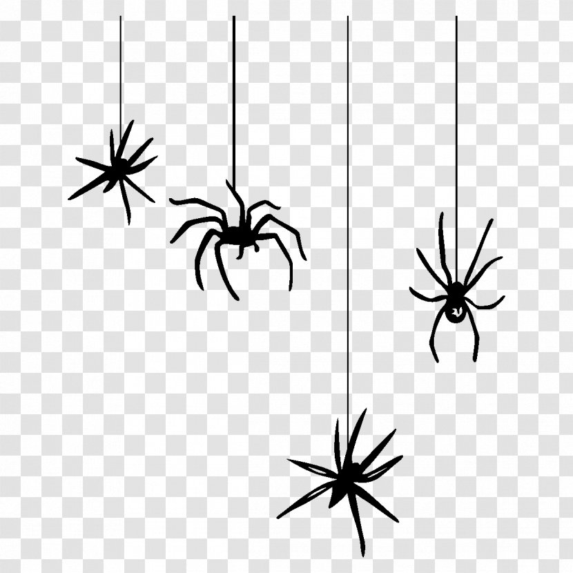 Spider Web Halloween Clip Art - Hanging Transparent PNG
