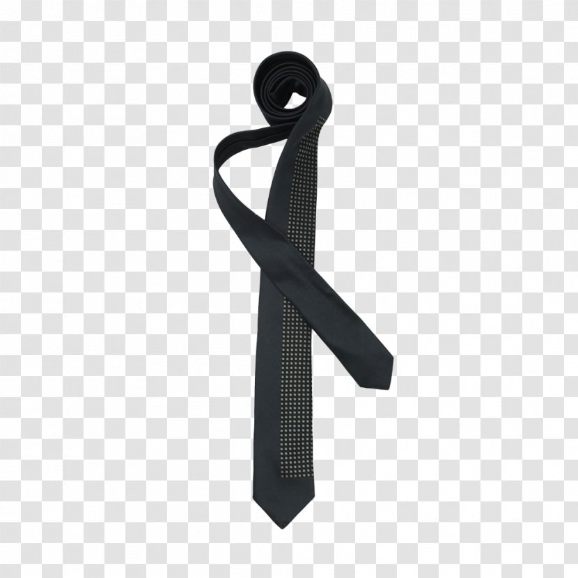 Black Necktie Grey - Gold - Prada Dot Print Tie Transparent PNG