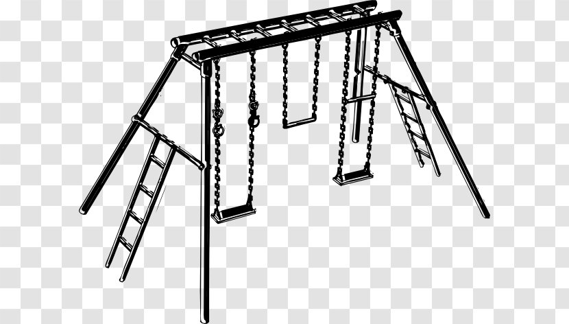 Swing Drawing Black And White Clip Art - Child - Swingset Transparent PNG