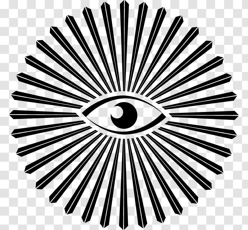 Eye Of Providence Clip Art - Monochrome - Sun Ray Transparent PNG
