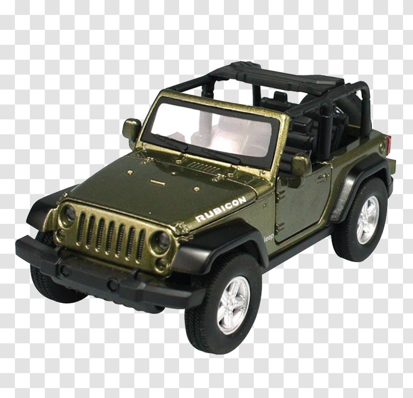 Jeep Wrangler Car Sport Utility Vehicle - Army Green Toy Transparent PNG