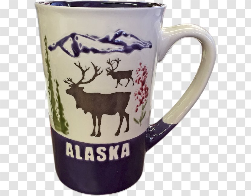 Coffee Cup Reindeer Ceramic Mug - Antler - Tree With Basket Transparent PNG