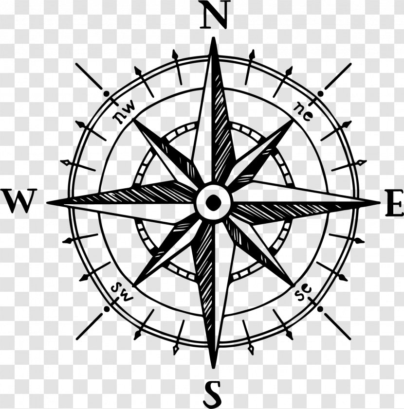 North Compass Rose Drawing - Triangle - Hand-painted Transparent PNG