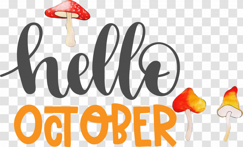 Hello October Autumn Transparent PNG