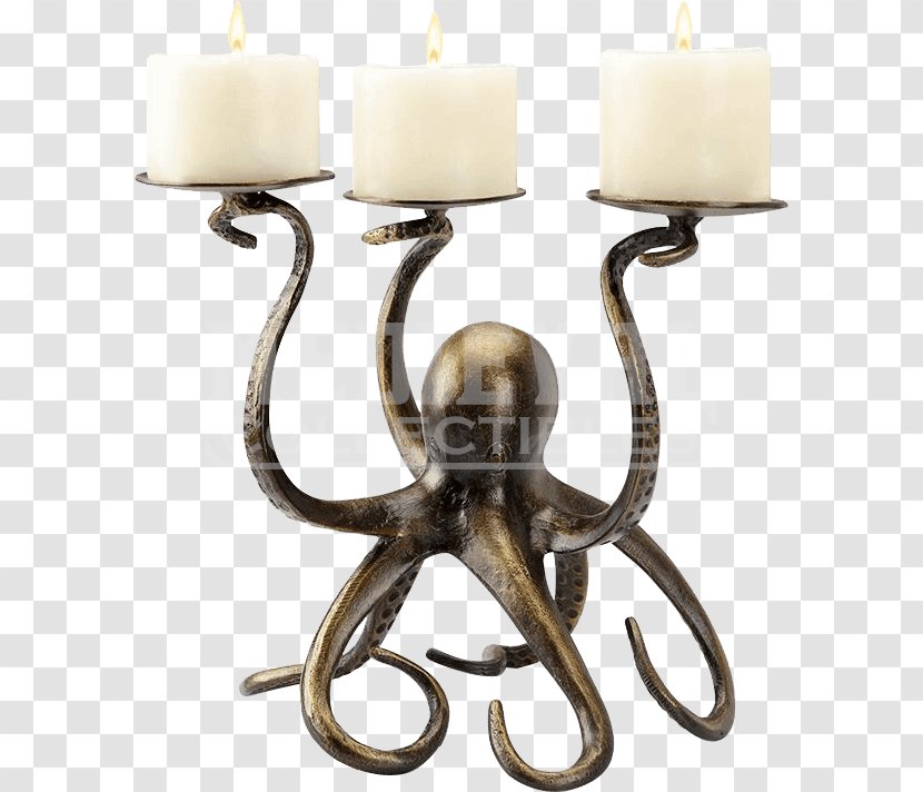 Octopus Candlestick Tentacle Candelabra - Copper - Candle Transparent PNG