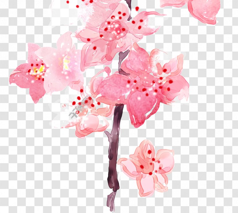 Clip Art Flower Floral Design Plum Blossom - Pink - Boquet Cartoon Transparent PNG