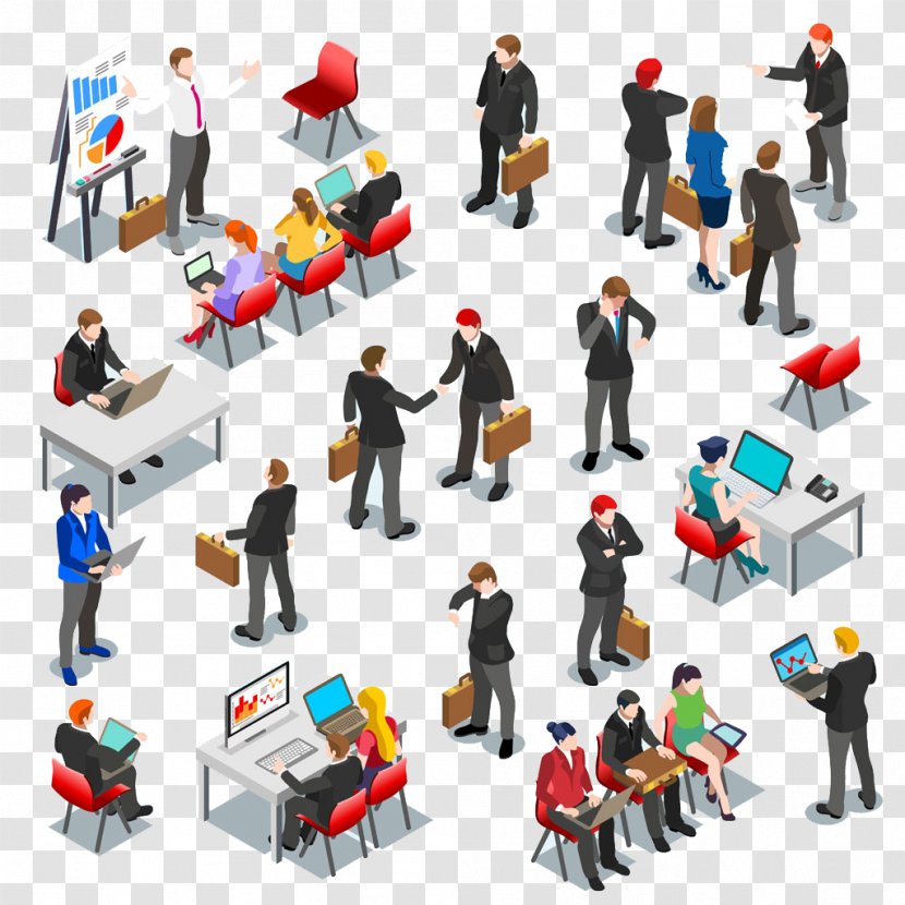 Businessperson Isometric Projection Stock Photography - Business - Man Collection Transparent PNG