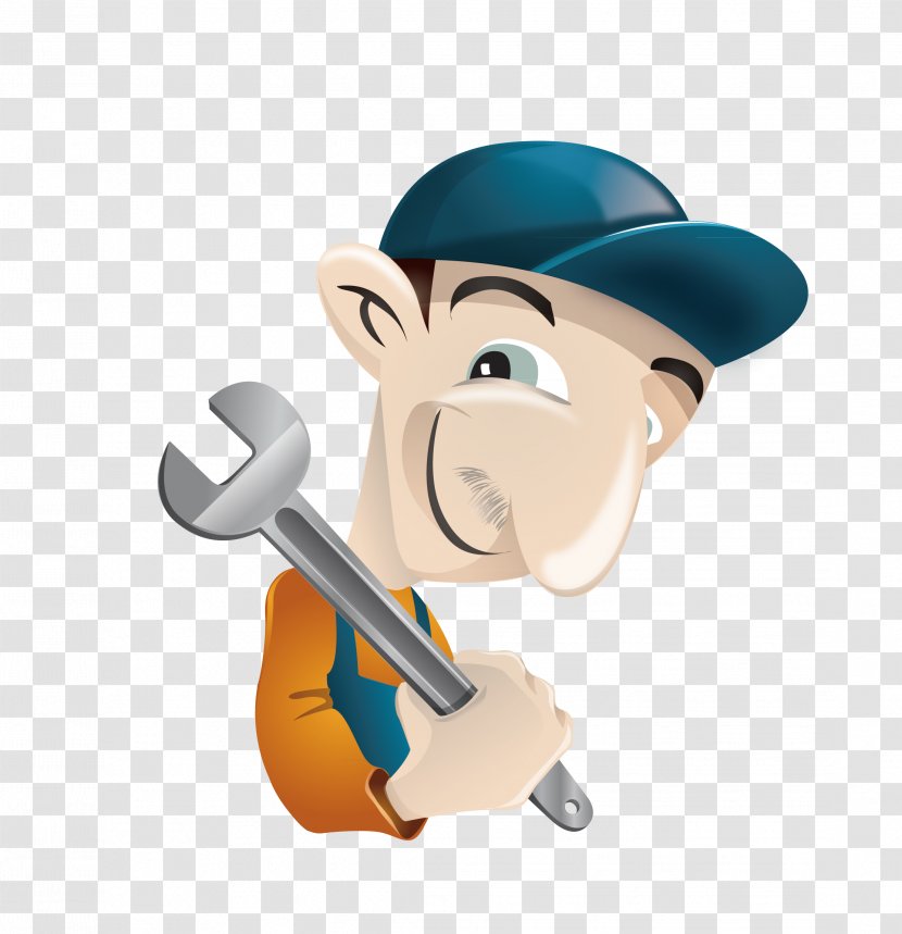 Cartoon Mechanic Clip Art - Auto - Take The Master Of Wrench Transparent PNG