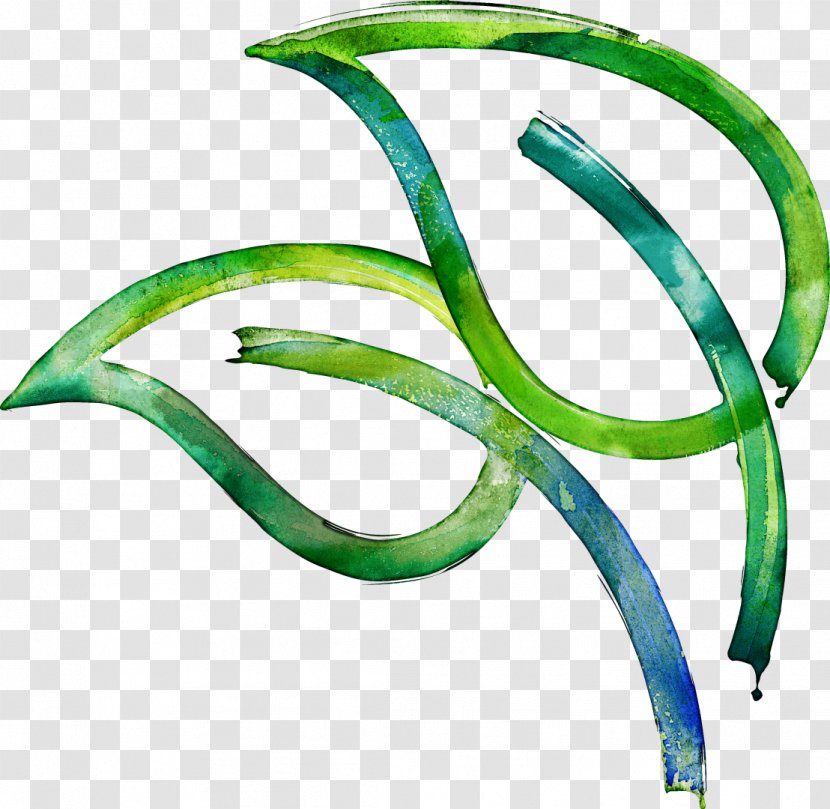 Body Jewellery Leaf Line Font - Green Leaves Transparent PNG