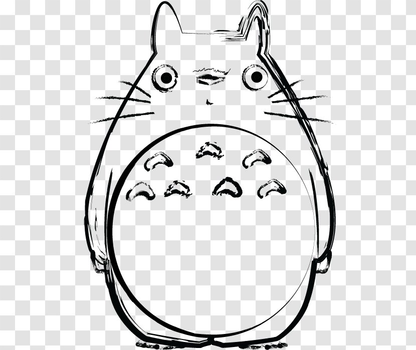 Dog Black And White Whiskers Monochrome - Head - Totoro Transparent PNG