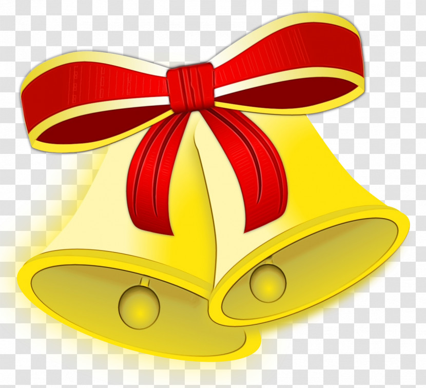 Yellow Red Ribbon Bell Symbol Transparent PNG