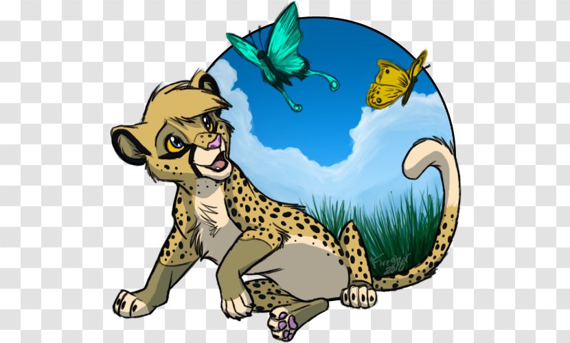 Cat Cheetah Butterfly Lion Art - King Cub Transparent PNG