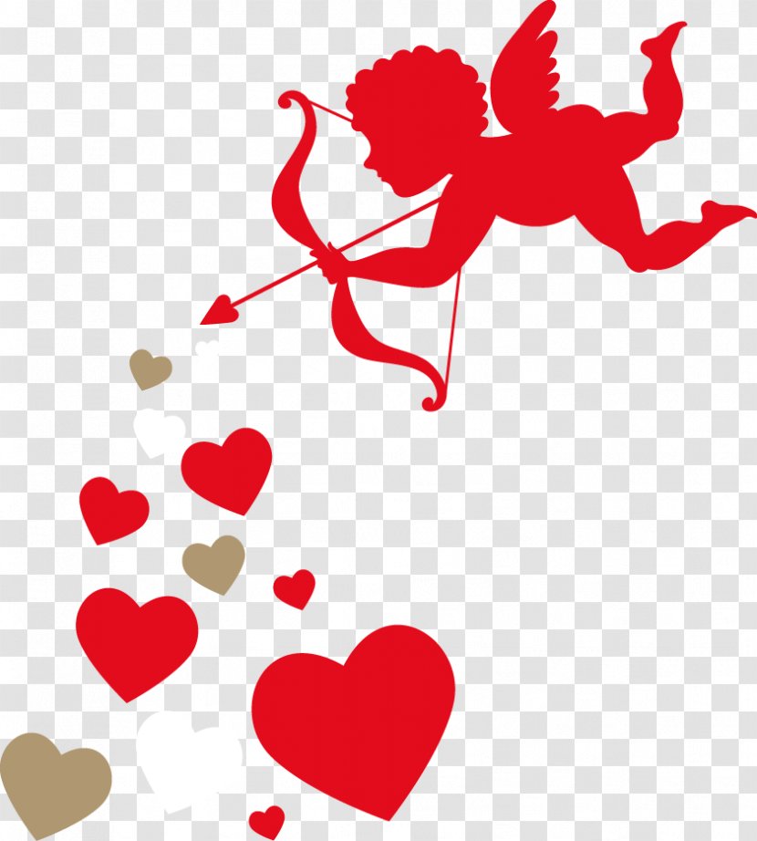 Cupid Valentine's Day Clip Art - Silhouette - Valentine Element Transparent PNG