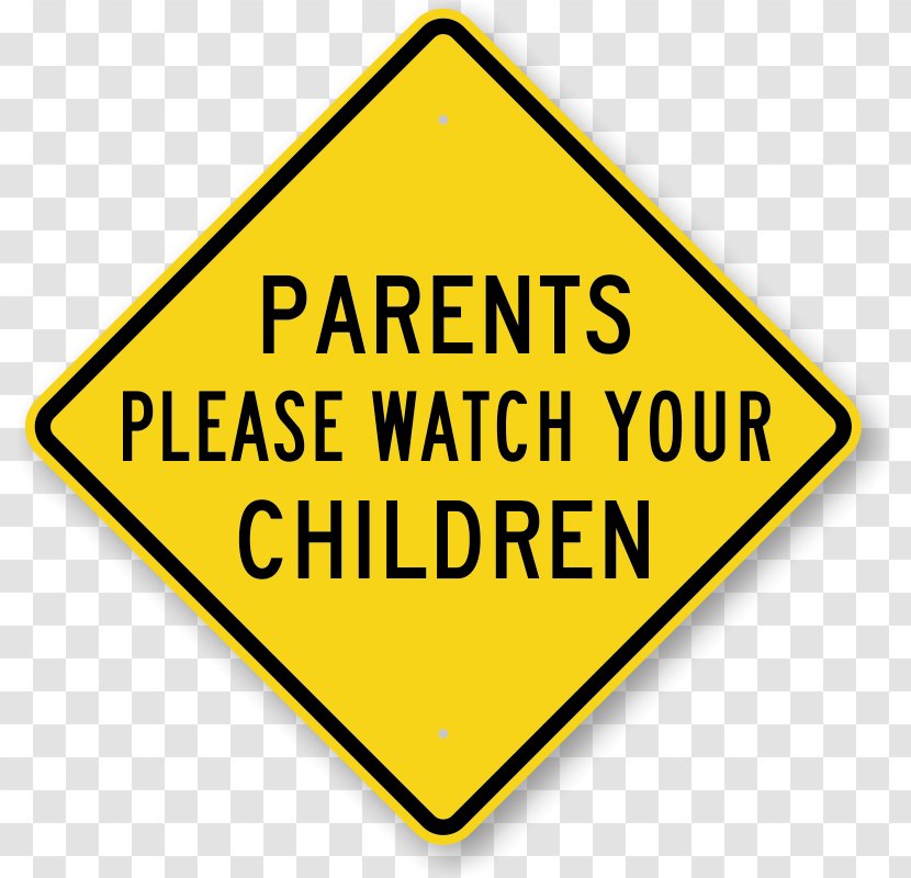 Child Warning Sign Traffic Safety - Yellow Transparent PNG