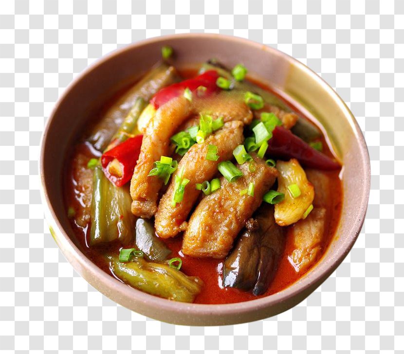 Twice Cooked Pork Red Curry Eggplant Braising Vegetable - Dish - Liu Broiled Transparent PNG