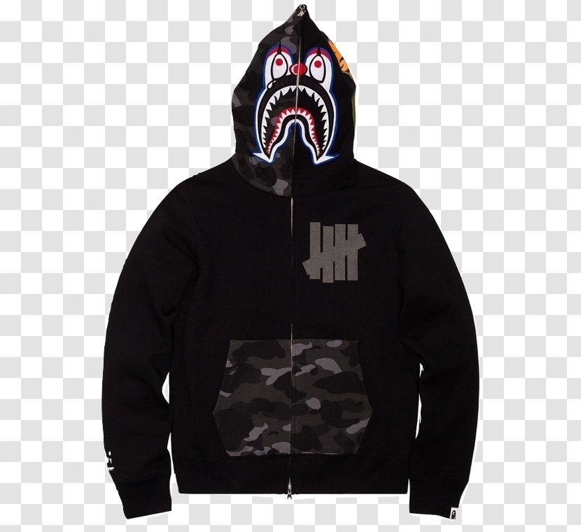 Hoodie T-shirt A Bathing Ape Undefeated Clothing - Zipper - Tshirt Transparent PNG
