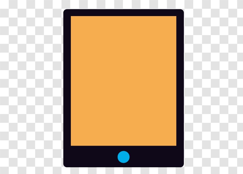 Tablet Computer Download - Orange - Vector Flat Transparent PNG