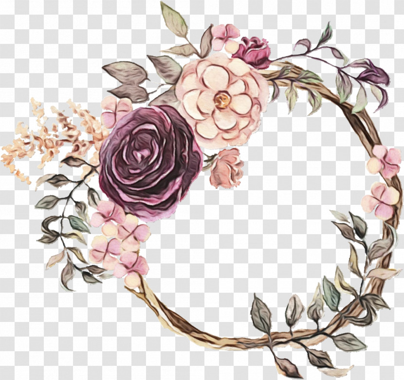 Lilac Pink Flower Plant Headpiece Transparent PNG