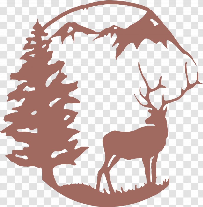 Moose Deer Wall Metal Art - Silhouette - Handcrafted Wooden Camping Signs Transparent PNG