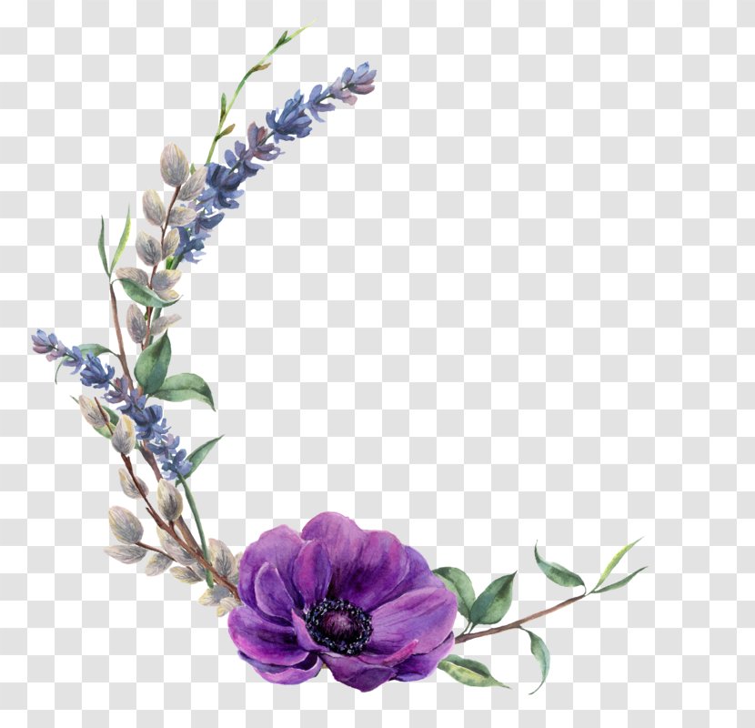 Watercolor Flower Wreath - Willow - Petal Artificial Transparent PNG