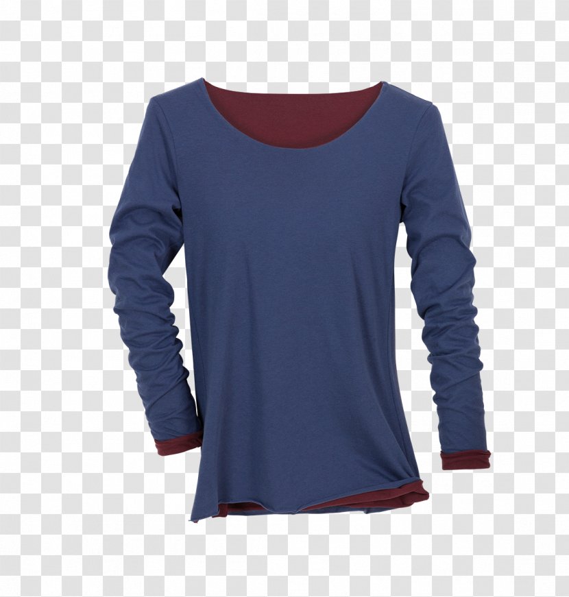 Long-sleeved T-shirt Shoulder - Blue Transparent PNG