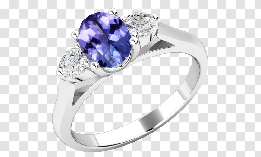 Engagement Ring Tanzanite Diamond Cut - Solitaire - Gold Settings Gemstones Transparent PNG