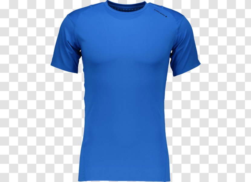 T-shirt Crew Neck Sleeve Blue Transparent PNG