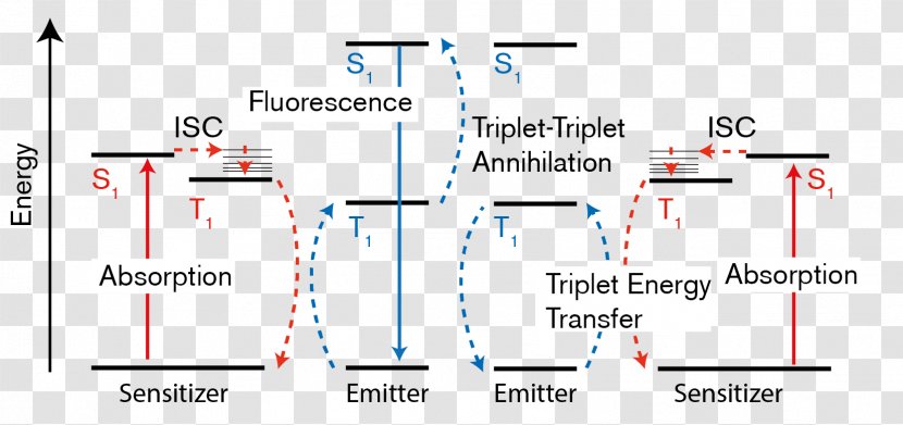 Triplet State Triplet-triplet Annihilation Jablonski Diagram Photon Upconversion Fluorescence - Spectroscopy - Energy Transparent PNG