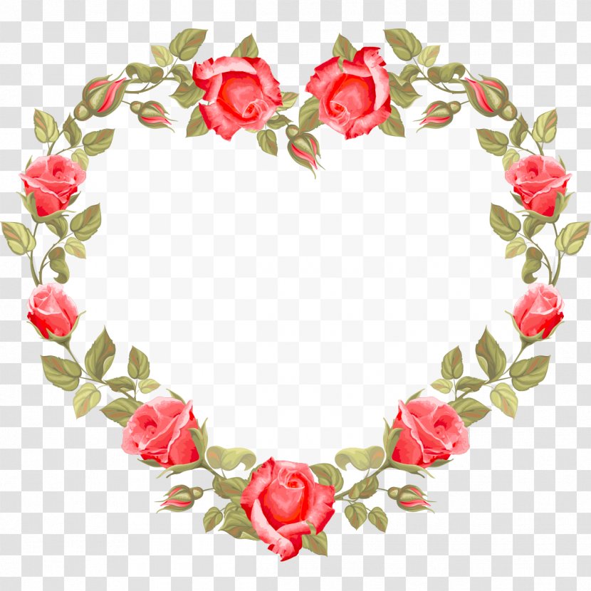 Wedding Invitation Flower Heart Clip Art - Pink Flowers - Love Roses Ring Transparent PNG