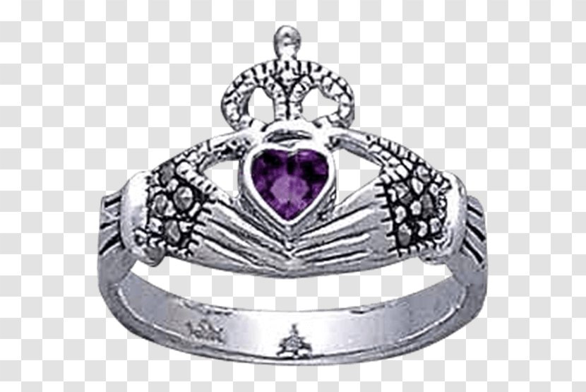 Claddagh Ring Amethyst Jewellery Marcasite Transparent PNG