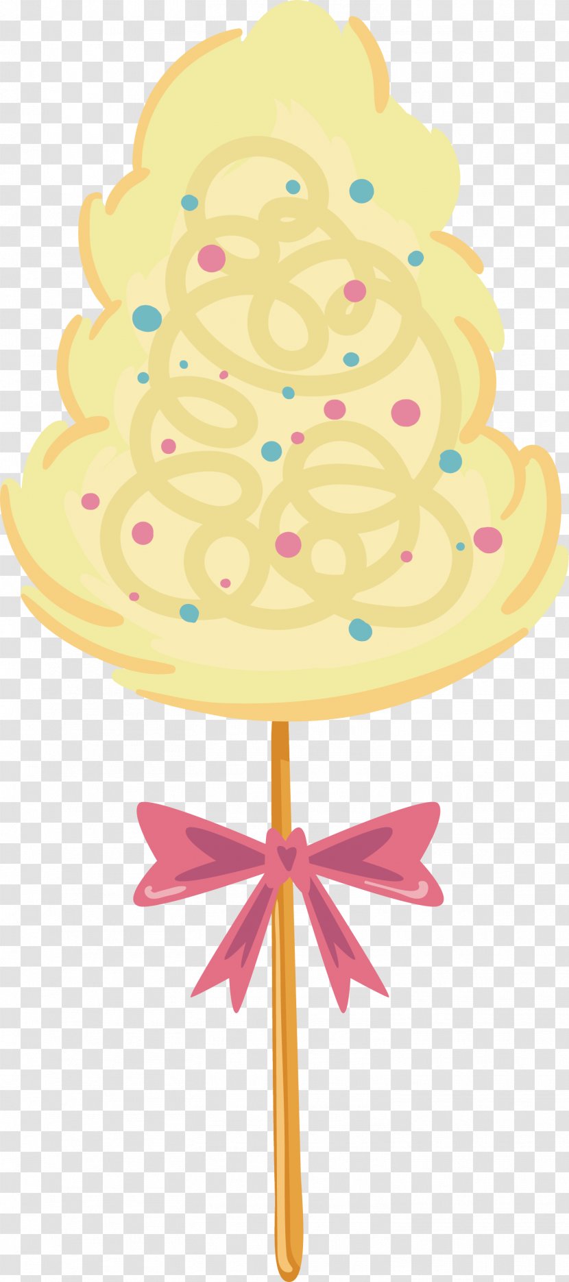 Cotton Candy Icing Sugar - Dairy Product - Yellow Lovely Transparent PNG
