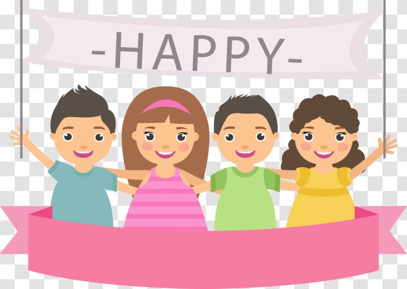 Friendship Day Love Illustration - Happy Children Transparent PNG