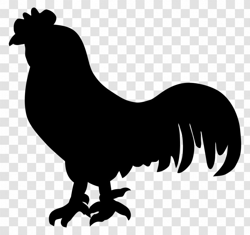 Rooster Clip Art Silhouette Chicken Gamecock - Vertebrate - Bird Transparent PNG