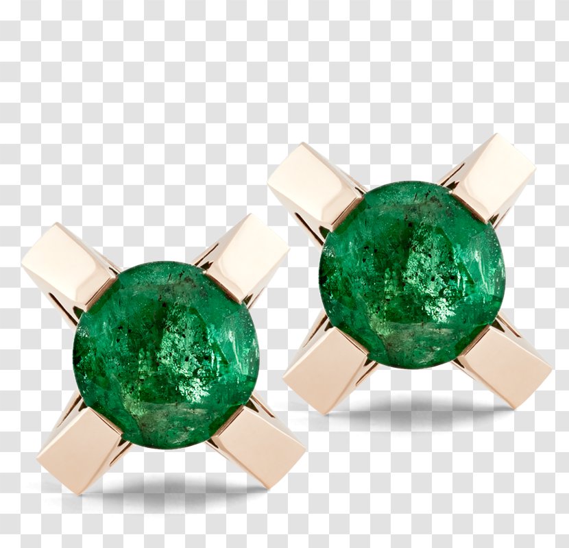 Emerald Earring Colored Gold - Carat Transparent PNG