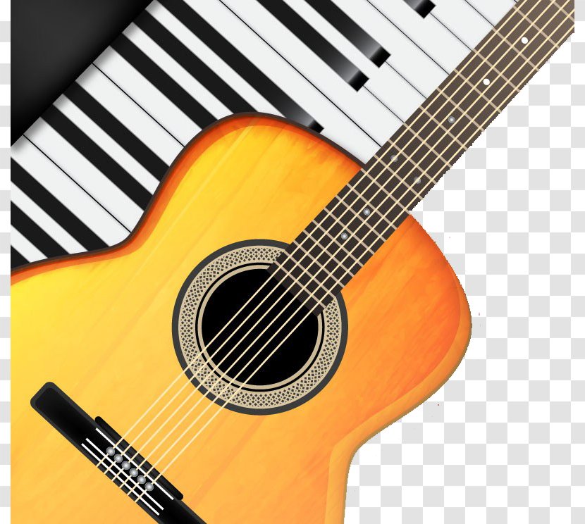 Acoustic Guitar Keyboard Musical Instrument Electric - Tree - Piano And Creative Transparent PNG