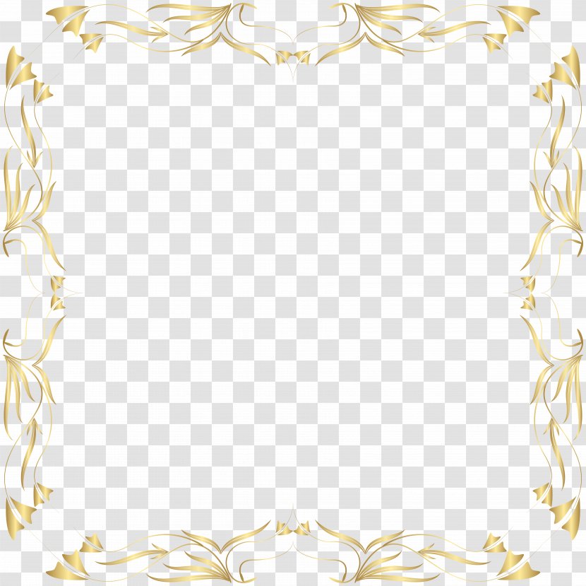 Yellow Area Font Pattern - Golden Border Frame Clip Art Image Transparent PNG