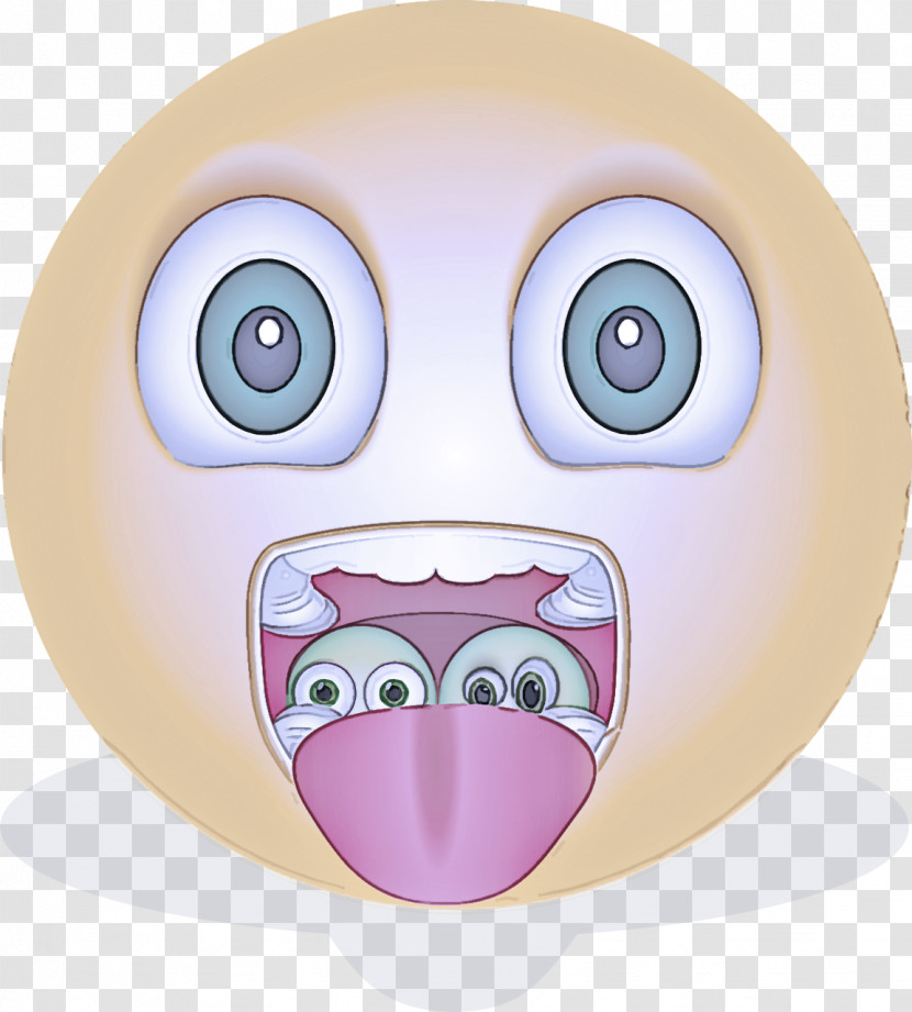 Face Cartoon Nose Head Pink Transparent PNG
