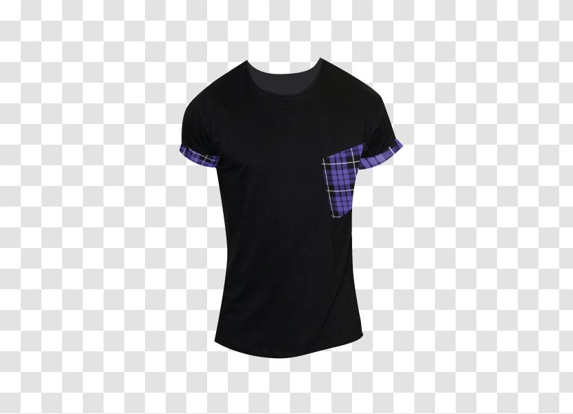 T-shirt Sleeve Shoulder Tartan - Active Shirt - Plaid Fabric Transparent PNG