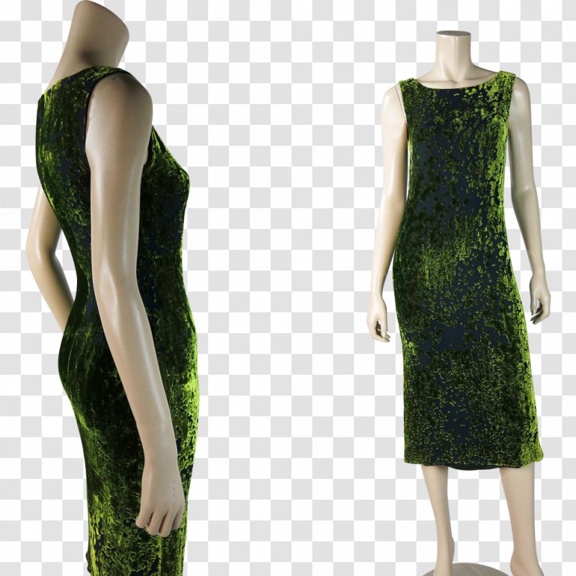 Cocktail Dress Velvet Chiffon Lace - Irish Moss Organic Transparent PNG