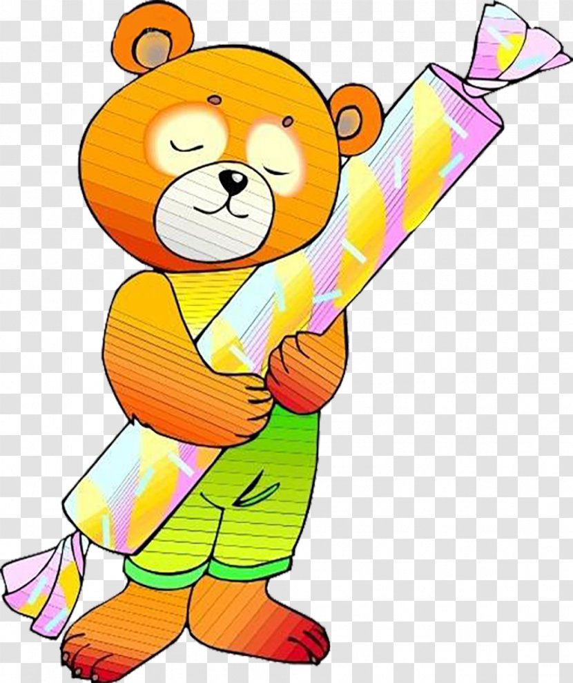 Bear Clip Art - Flower - The Is Carrying Candy Transparent PNG